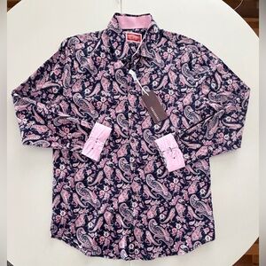 CONSEQUENCE | men’s paisley print dress shirt. SIZE: XL